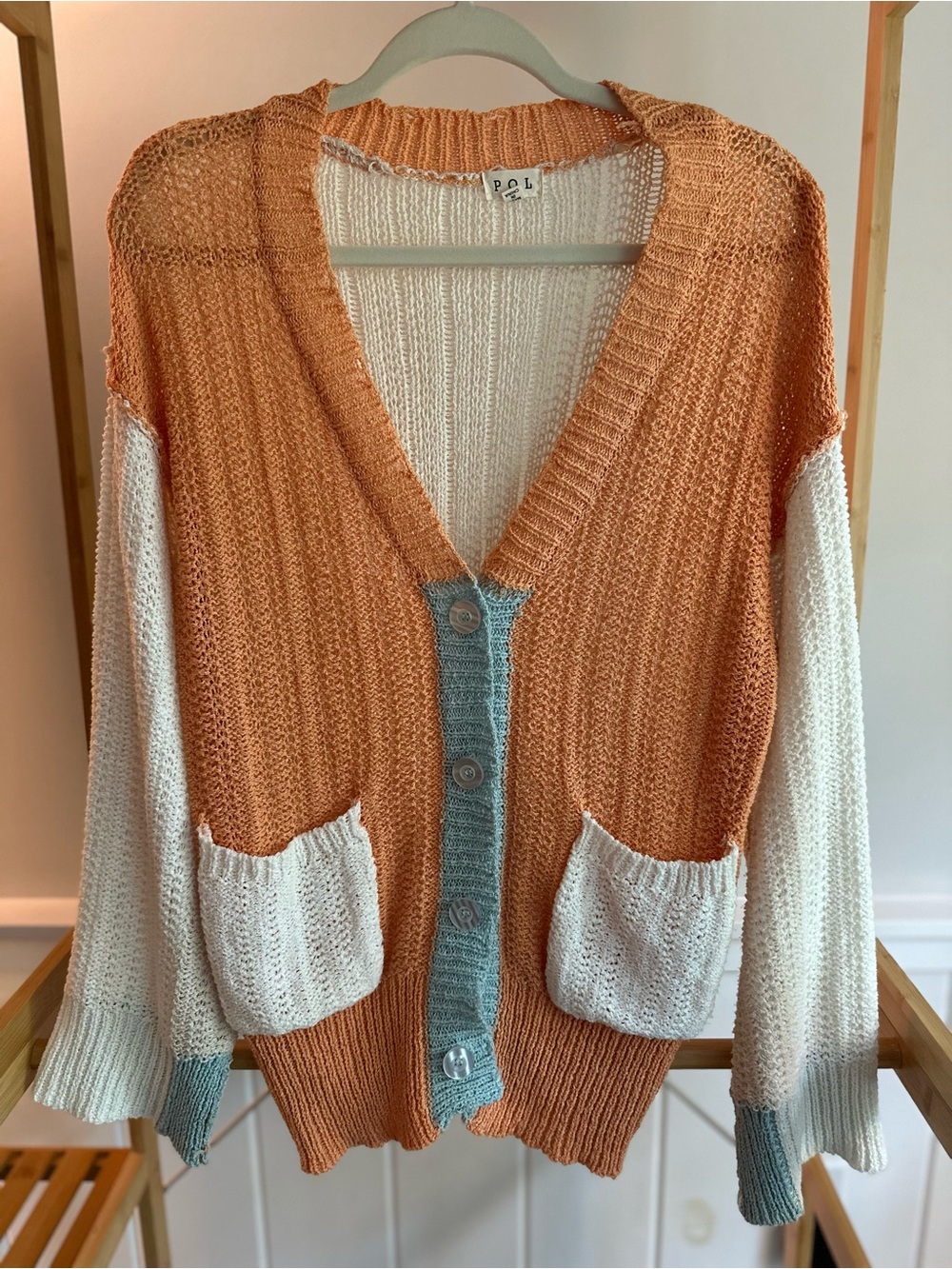 POL Color Block Knit Sweater